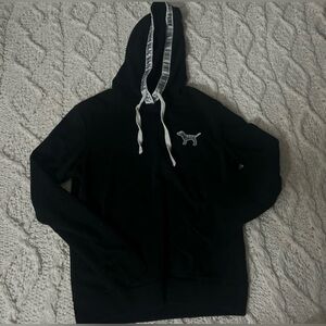 Victoria's Secret Black Hoodie with Pink Logo